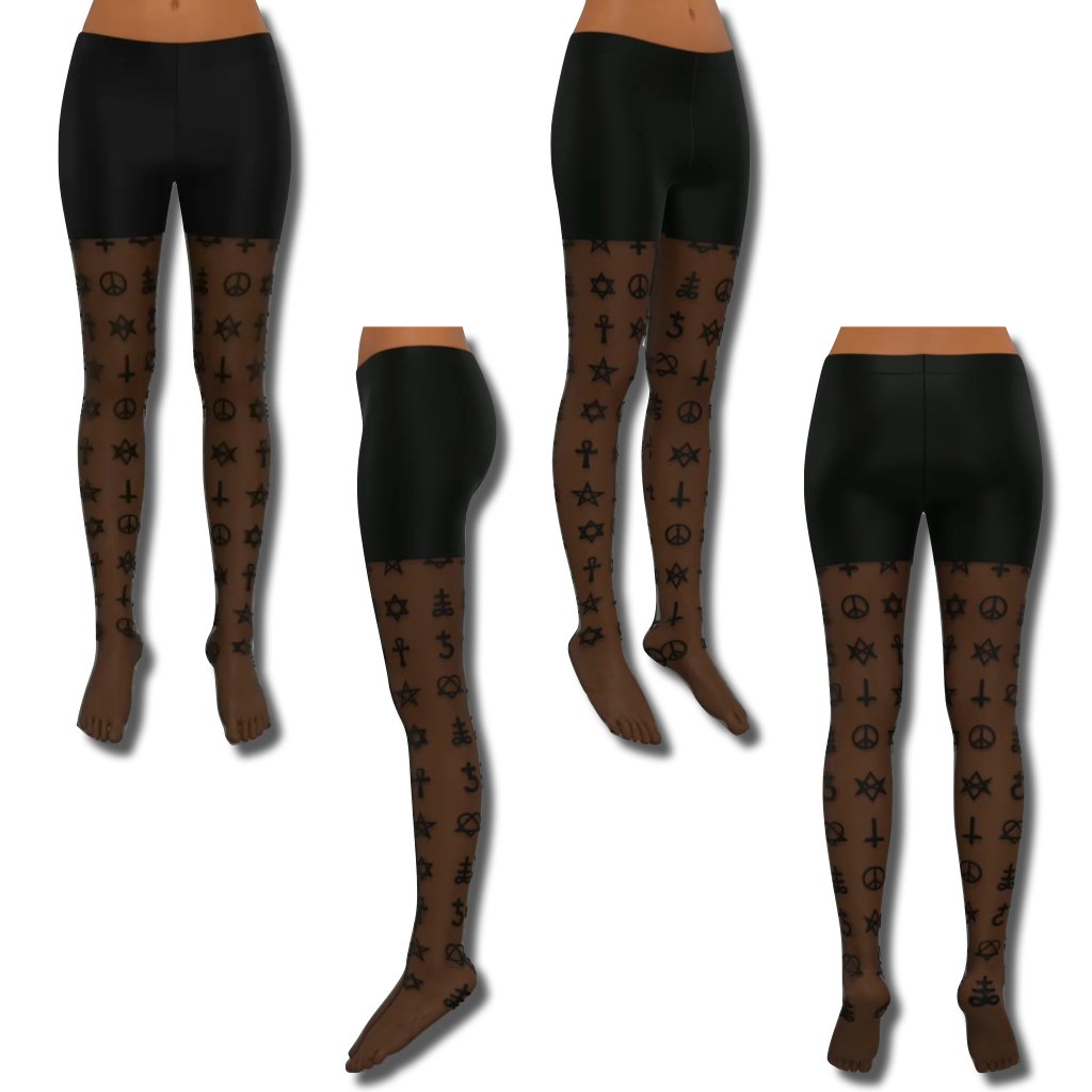 Occulted Stockings – Mystical Nylon Blend Tights for Alt Fashion, Goth Style & Layering