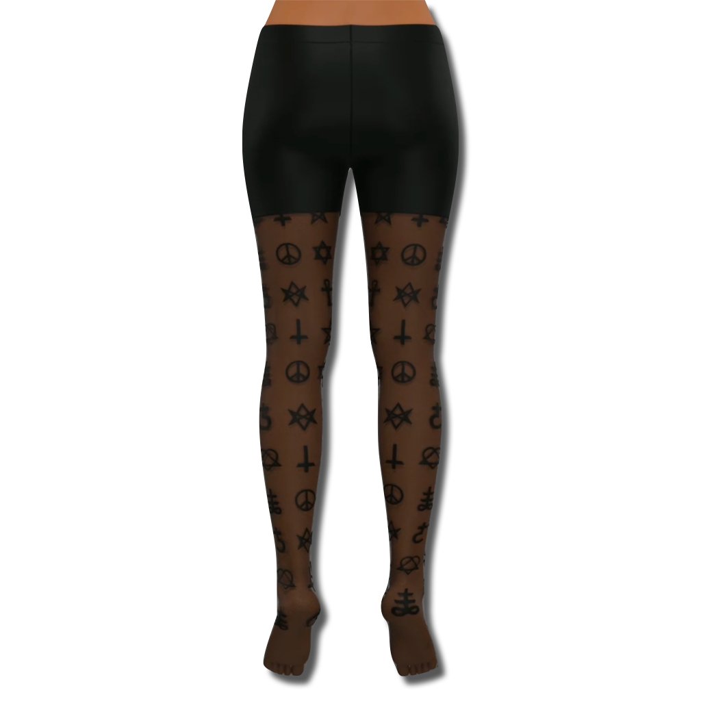 Occulted Stockings – Mystical Nylon Blend Tights for Alt Fashion, Goth Style & Layering