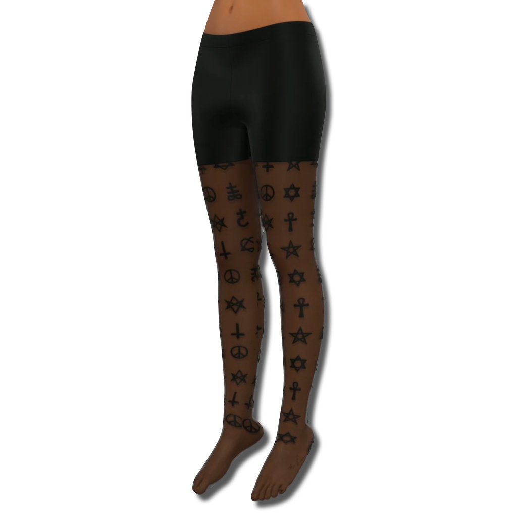 Occulted Stockings – Mystical Nylon Blend Tights for Alt Fashion, Goth Style & Layering