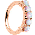 16G White Synthetic Opal Rose Gold IP Annealed Circular Ring