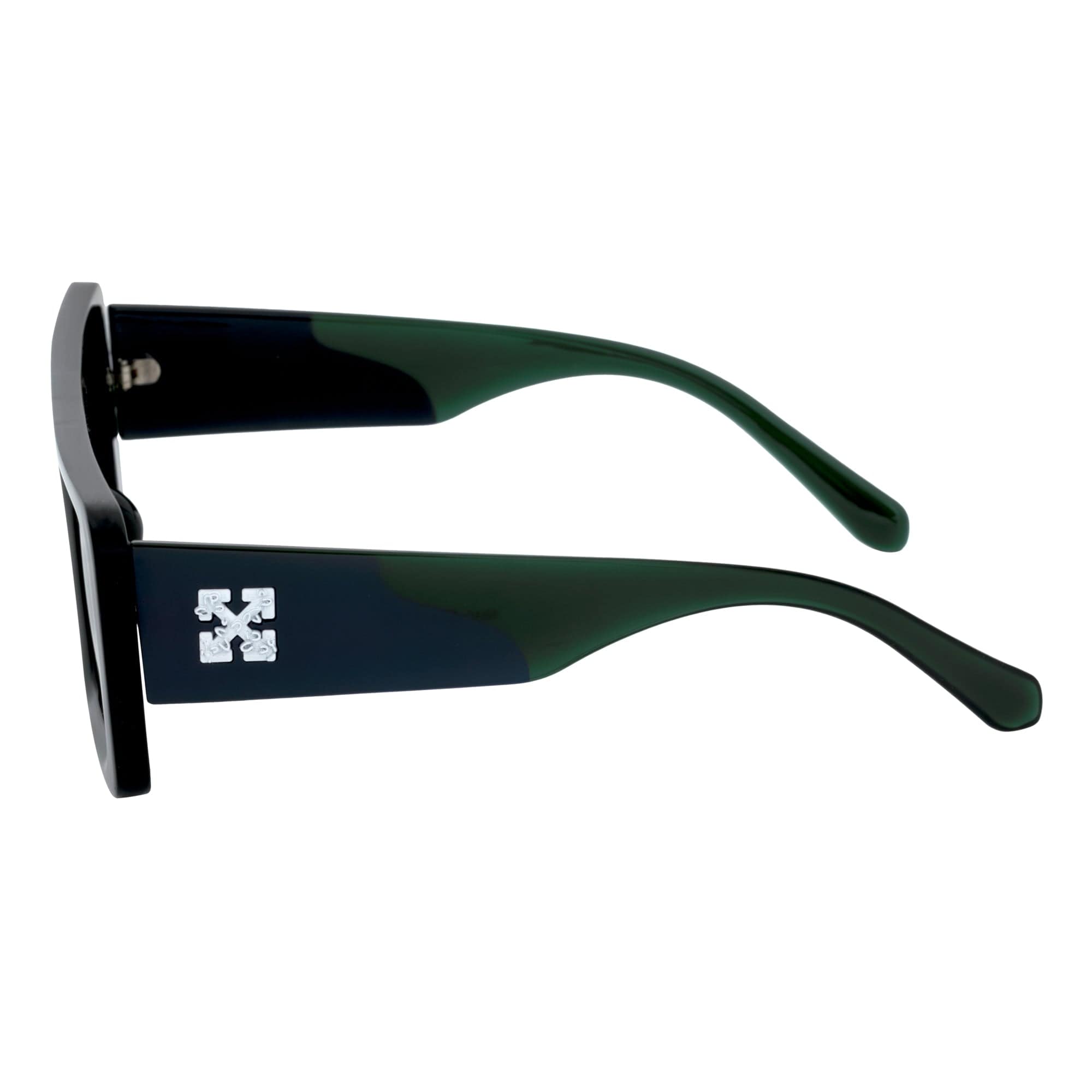 OFFSET - Two-Tone 90s Retro Thick Rectangle Sunglasses Black-Purple Smoke Tint