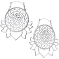 Lotus Flower Mandala Tunnel Plug Earrings
