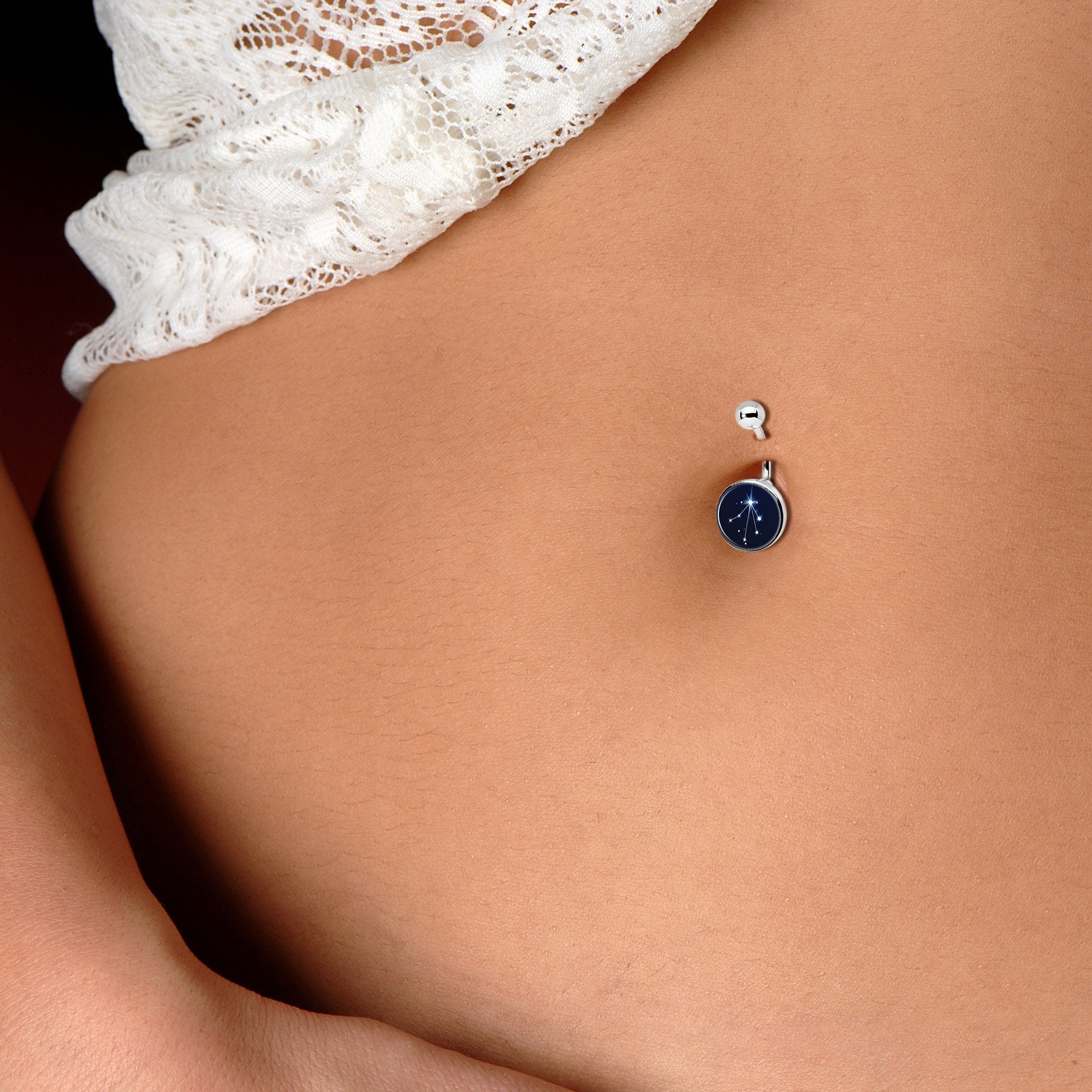 Zodiac Constellation Libra Belly Ring
