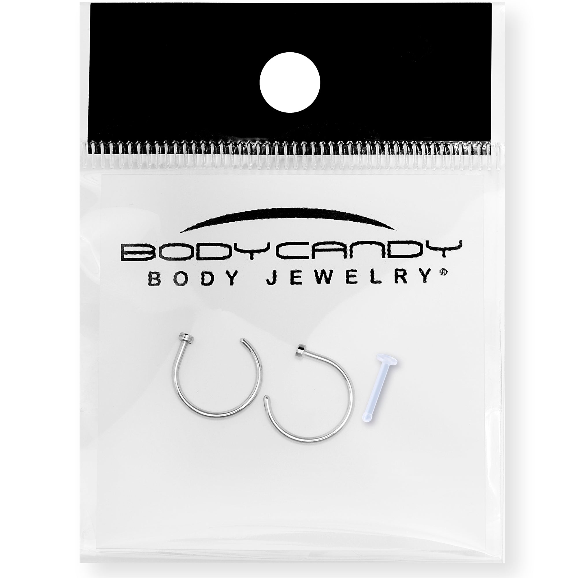 18G 3/8" Pack of 2 Stainless Steel Nose Hoop Rings