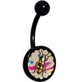 Newsprint Beetle Bug Black Belly Ring