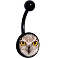 Full Color Owl Black Belly Ring
