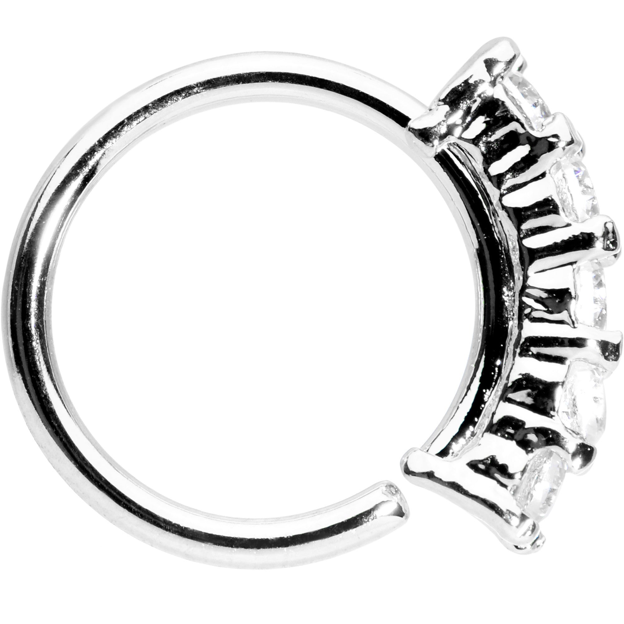 16G 5/16 Clear CZ Quintet Seamless Circular Ring