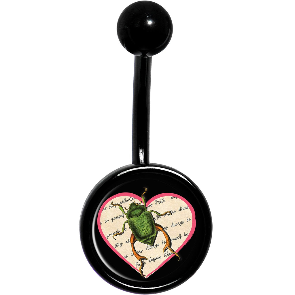 Love Letter Beetle Bug Black Belly Ring