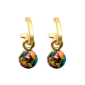 Matte Gold Paperclip and Multi Jasper Charm Earrings