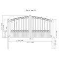 [12-18FT] Heavy-Duty Paris-Style Steel Premium Dual-Swing Driveway Gate (SAK97031)