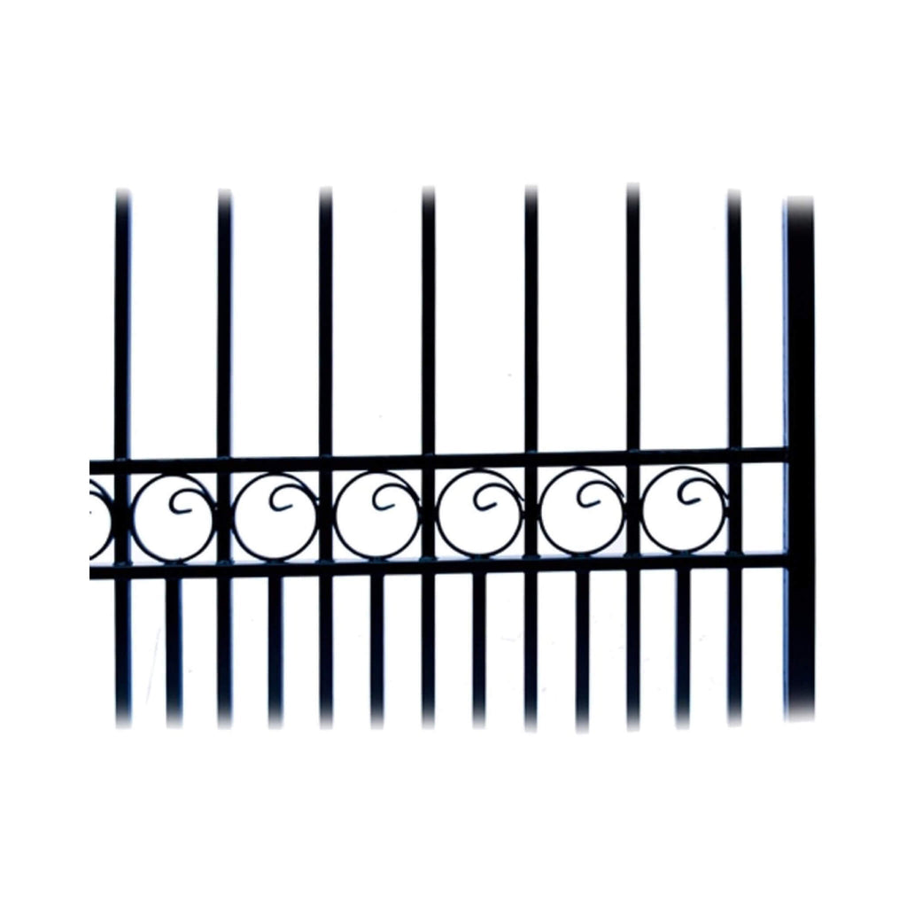 [12-18FT] Heavy-Duty Paris-Style Galvanized Steel Single-Swing Driveway Gate (SAK78643)