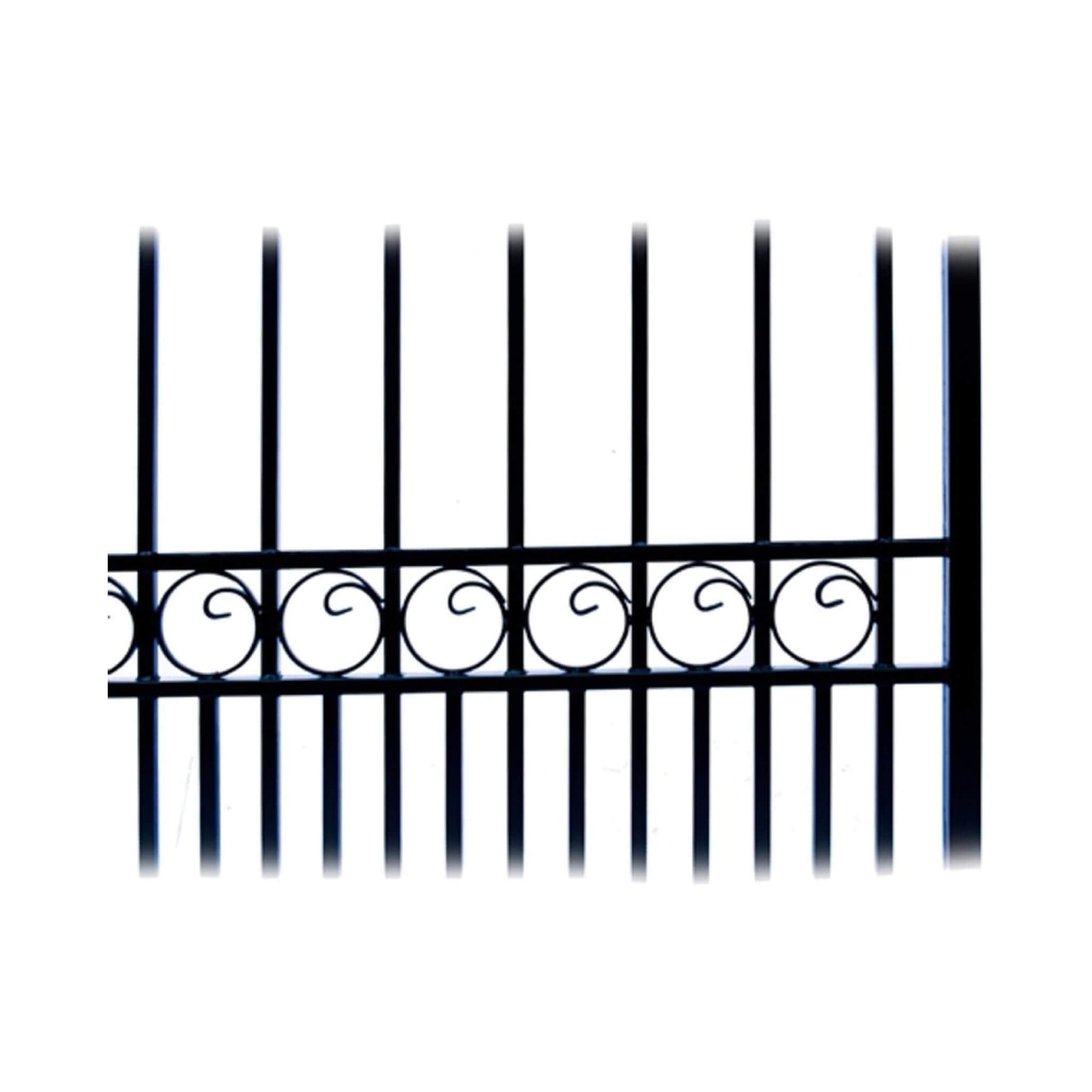 [12-18FT] Heavy-Duty Paris-Style Galvanized Steel Single-Swing Driveway Gate (SAK78643)