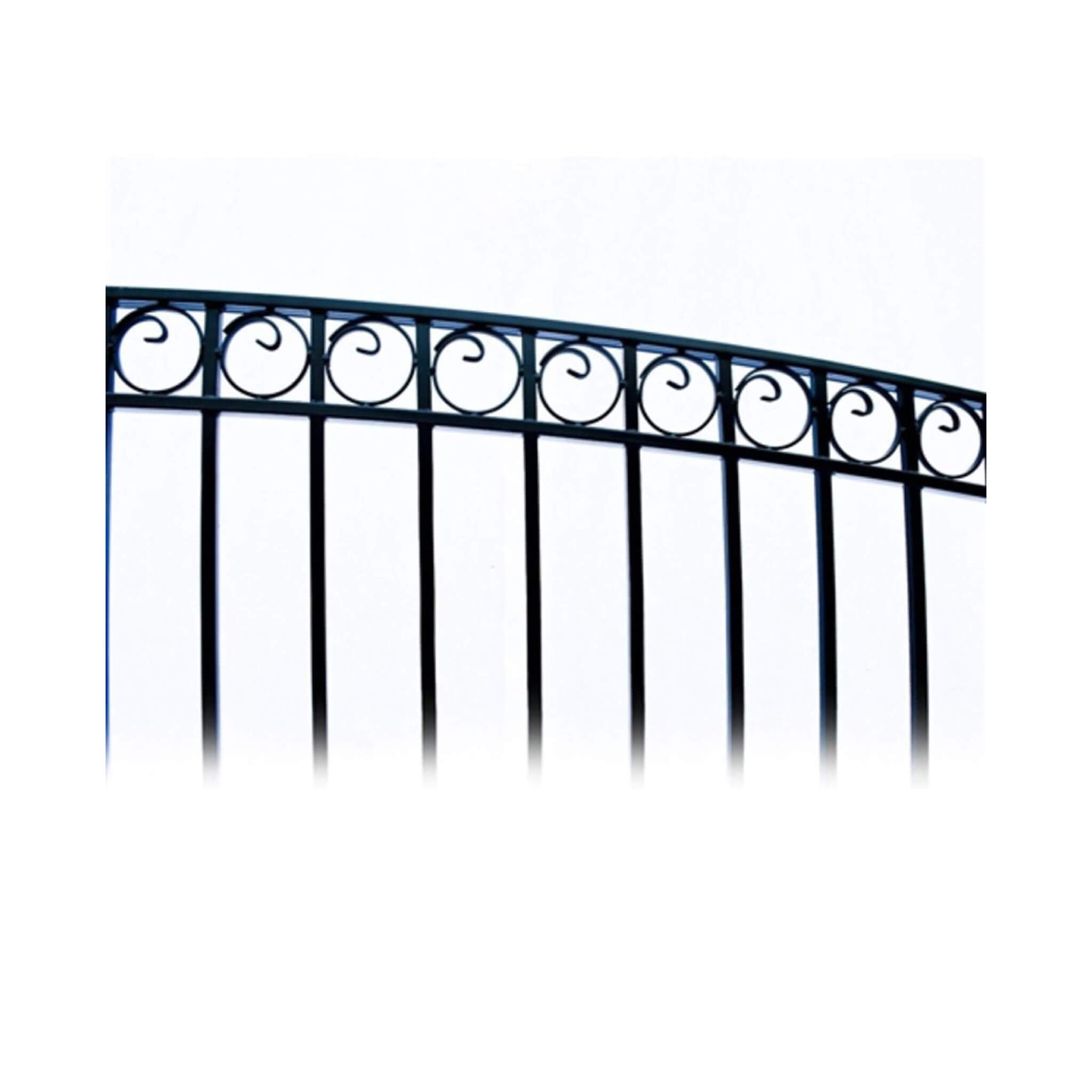 [12-18FT] Heavy-Duty Paris-Style Galvanized Steel Single-Swing Driveway Gate (SAK78643)