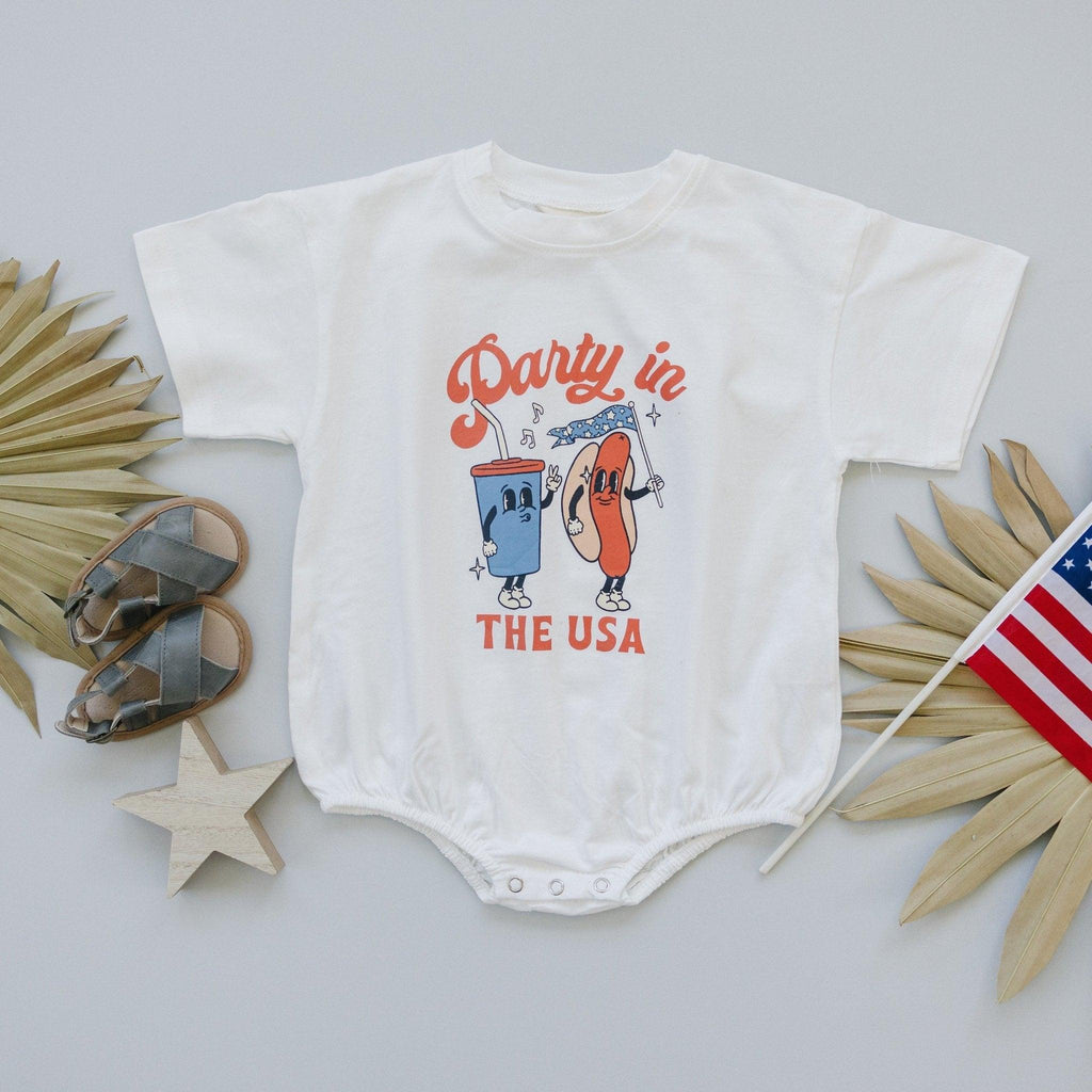 Party in the USA Graphic Tee or T-Shirt Romper