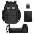 Phil & Jack Dad Diaper Bag Backpack, Baby Diaper Bag with Changing Station, Tactical Military Style, Womens Mens Diaper Bag (Black)