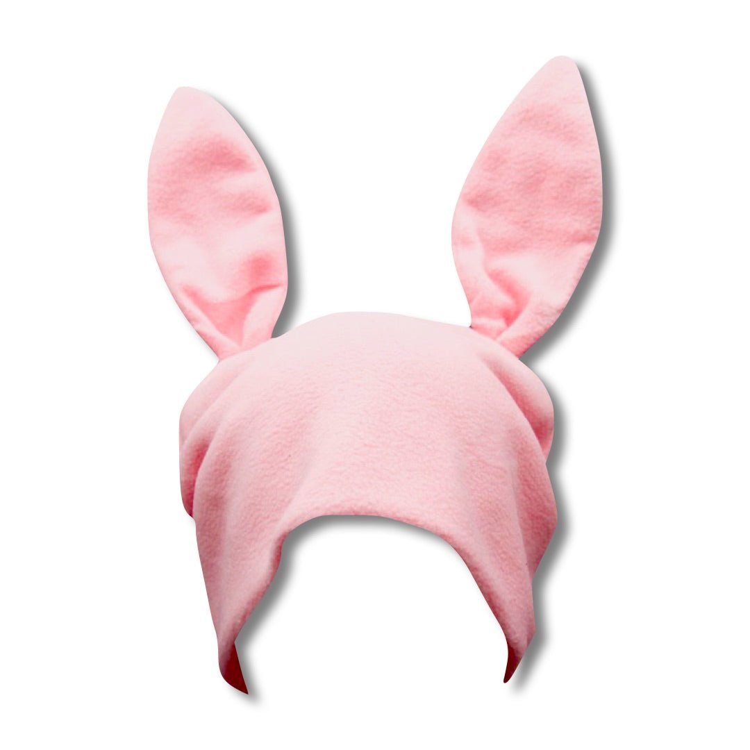 Pink Fleece Bunny Beanie – Kaw up  Winter Hat with Bunny Ears for Alt Fashion, Cosplay & Cozy Style