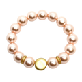Pink Pearl Bracelet With Matte Gold Nugget Accent