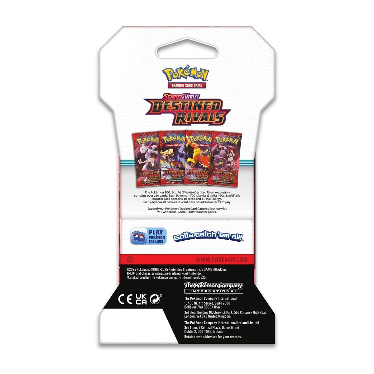 Pokemon TCG Destined Rivals Sleeved Booster Pack - SV10