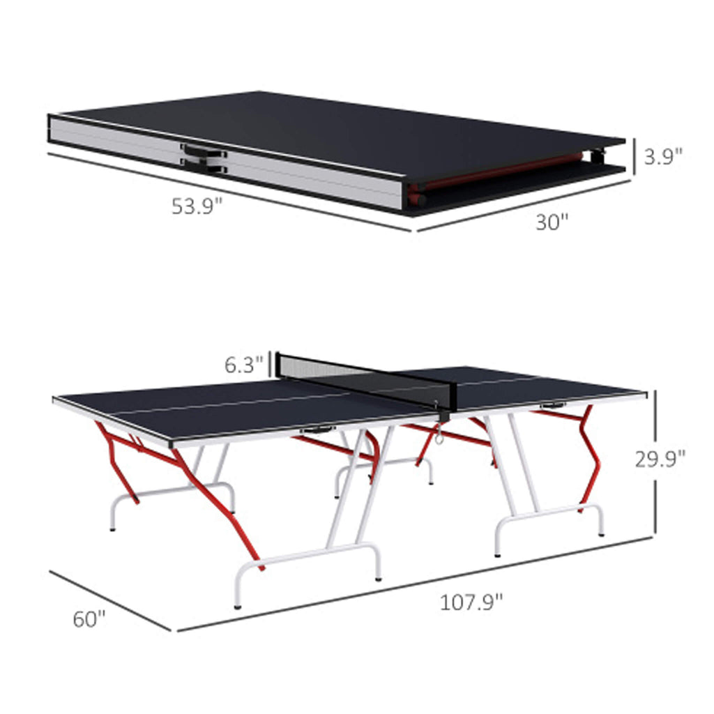 Portable Foldable Full-Size Ping Pong Table Tennis Table With Net And Accessories (SAK64929)