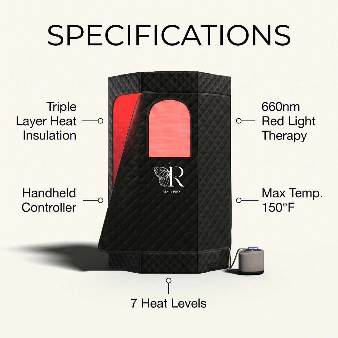 Portable Steam Sauna Box with Skin Care Red Light
