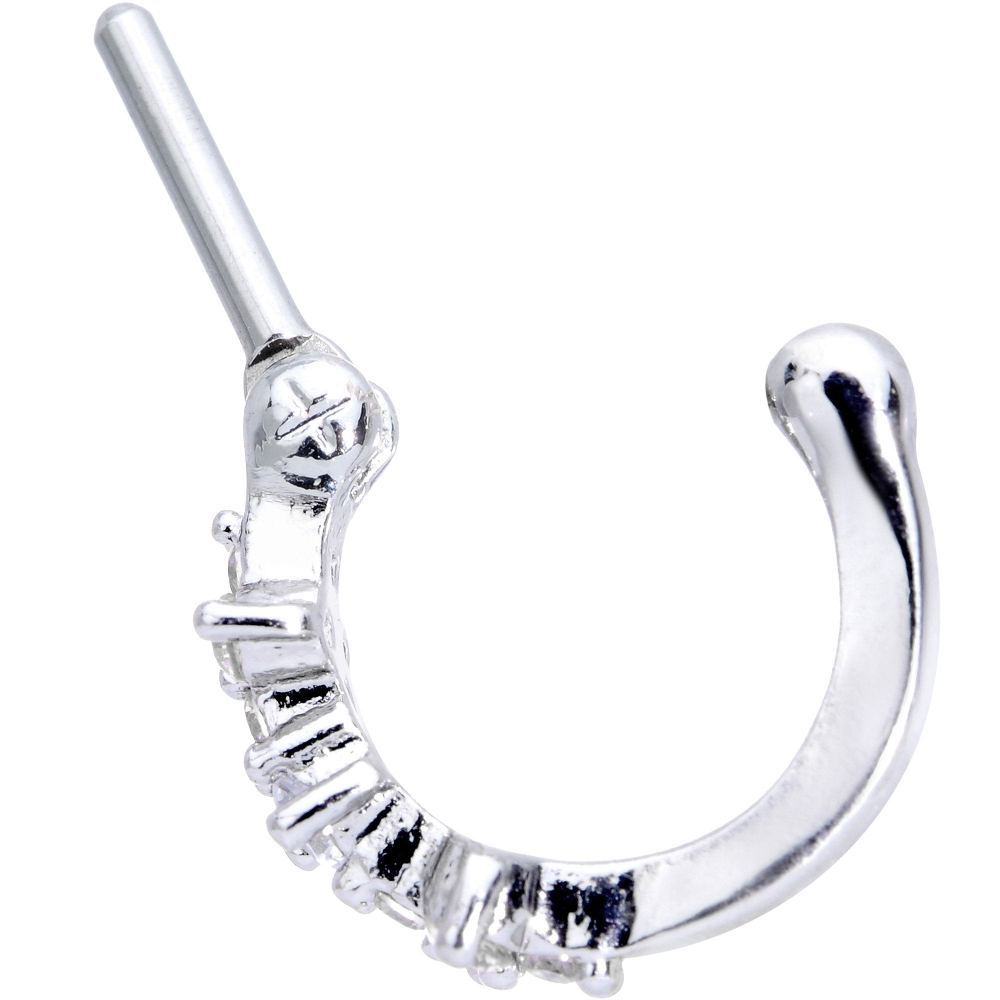 16G 5/16 Clear Gem Sparkle Hinged Cartilage Clicker