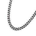 Mens Stainless Steel Black IP Diamond Cut 3mm Chain Link Necklace