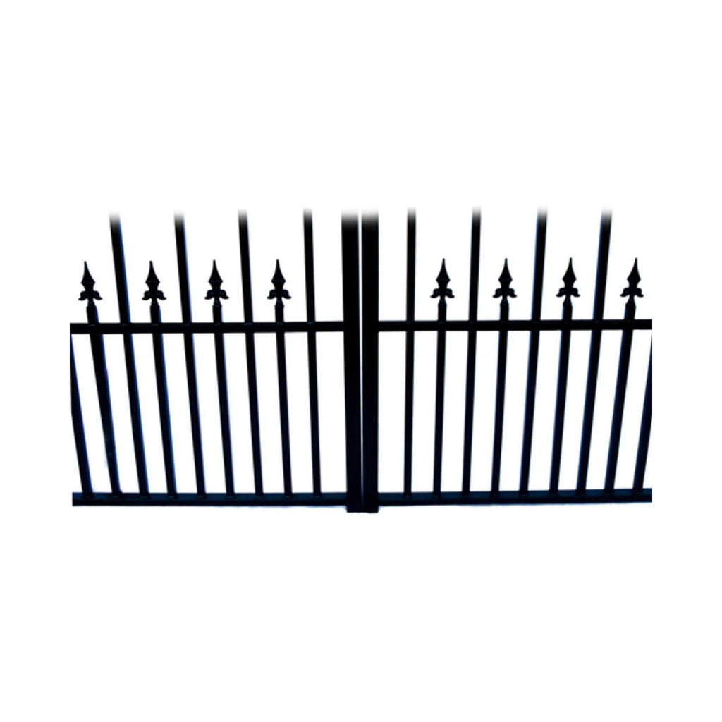 [12-18FT] Heavy-Duty Prague-Style Powder-Coated Galvanized Steel Dual Swing Driveway Gate (SAK48530)