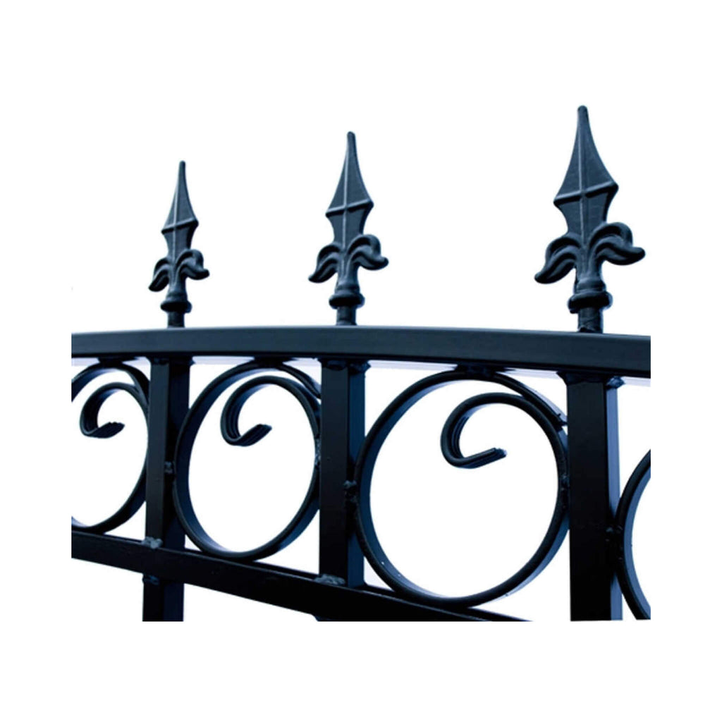 [12-18FT] Heavy-Duty Prague-Style Powder-Coated Galvanized Steel Dual Swing Driveway Gate (SAK48530)