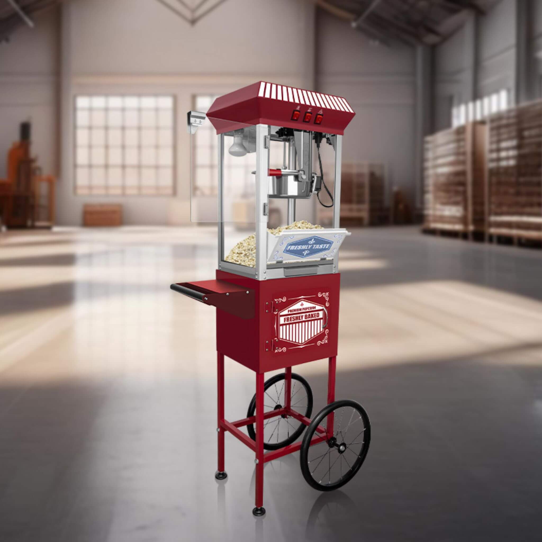 Premium 12-Ounce Movie Theater-Style Popcorn Machine With Cart (SAK84156)