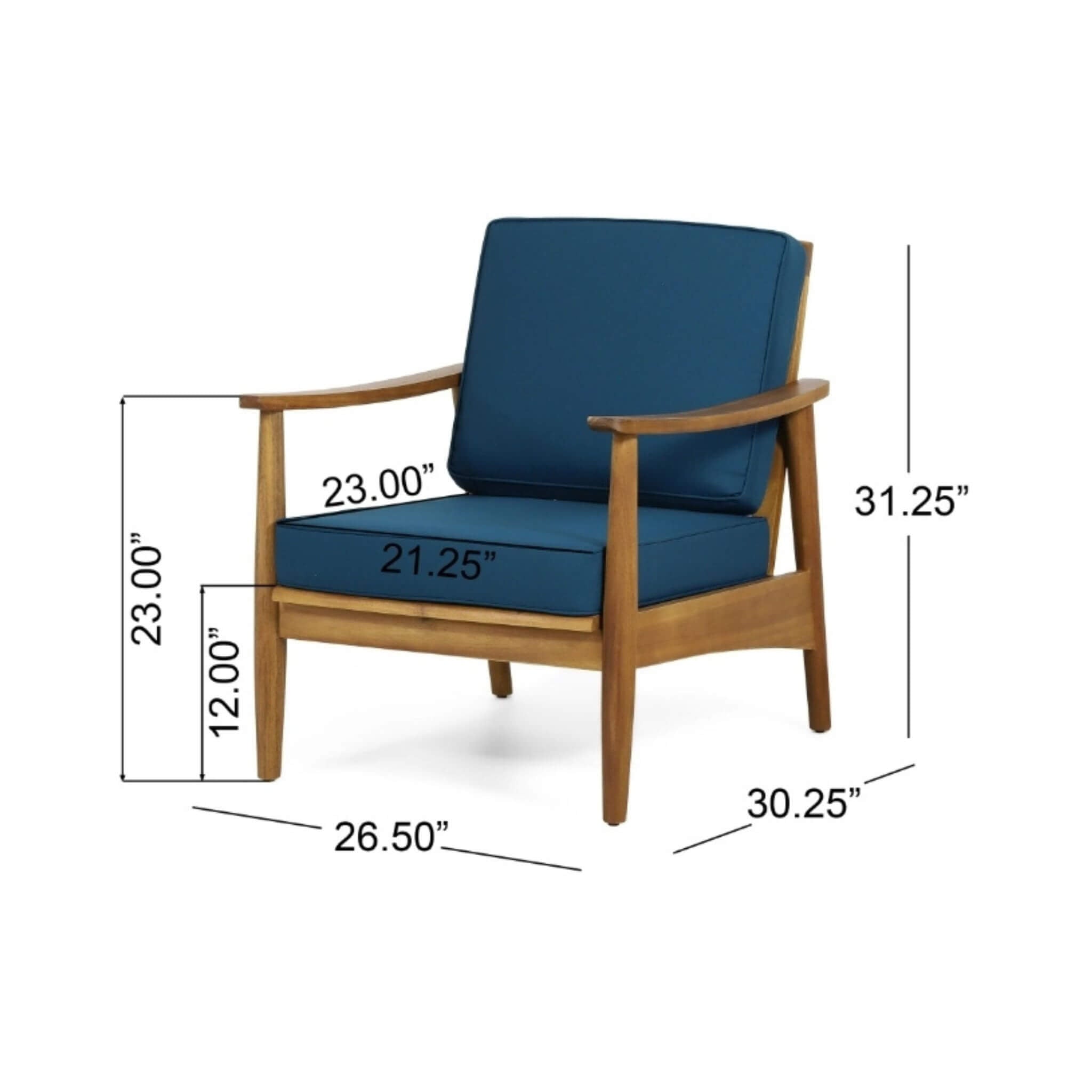Alora Premium 4-Piece Wooden Outdoor Patio Conversation Seating Set With Cushions (SAK31469)