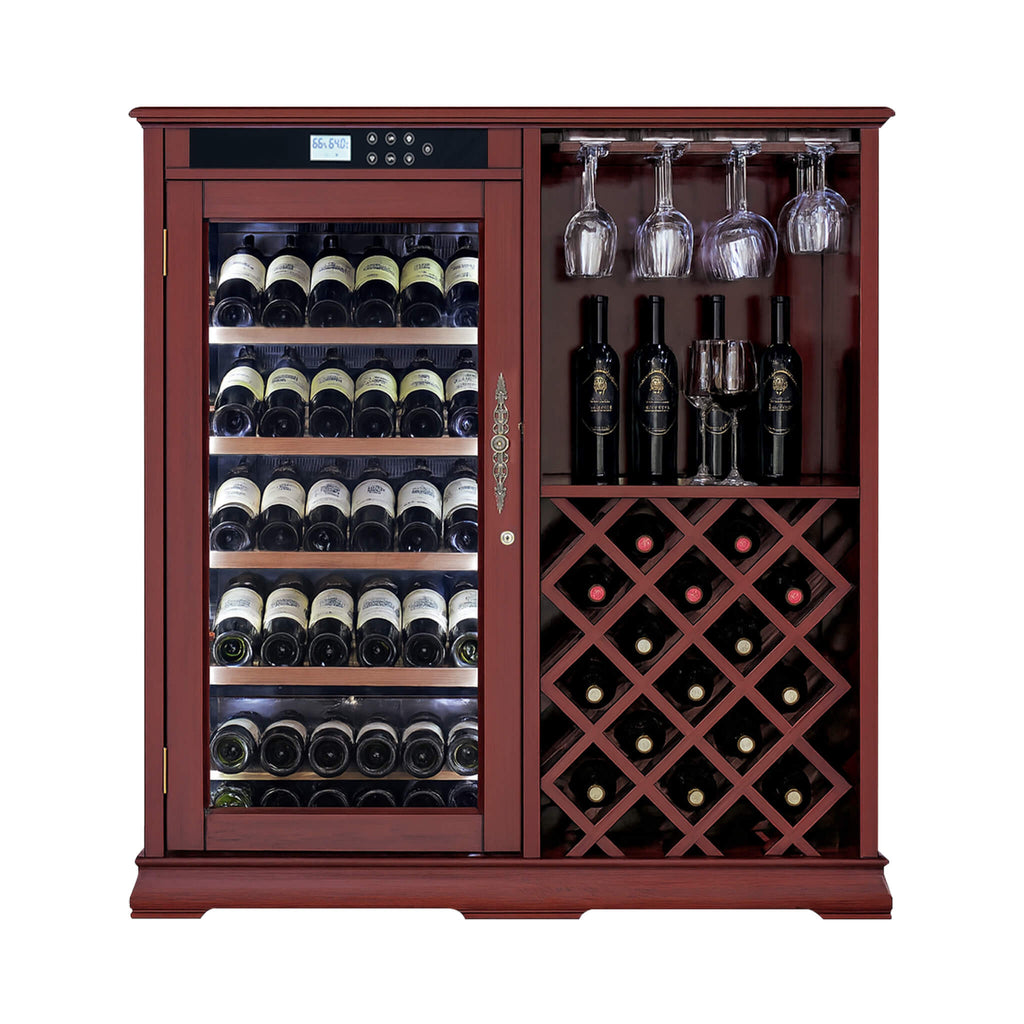 Nuvia 69-Bottle Wooden Wine Cooler Cabinet With Built-In Storage (SAK17539)