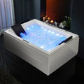 Nuvia Luxara 71-Inch Premium Modern Acrylic Soaking Bathtub With Bubble Jets And LED Lighting (SAK96231)