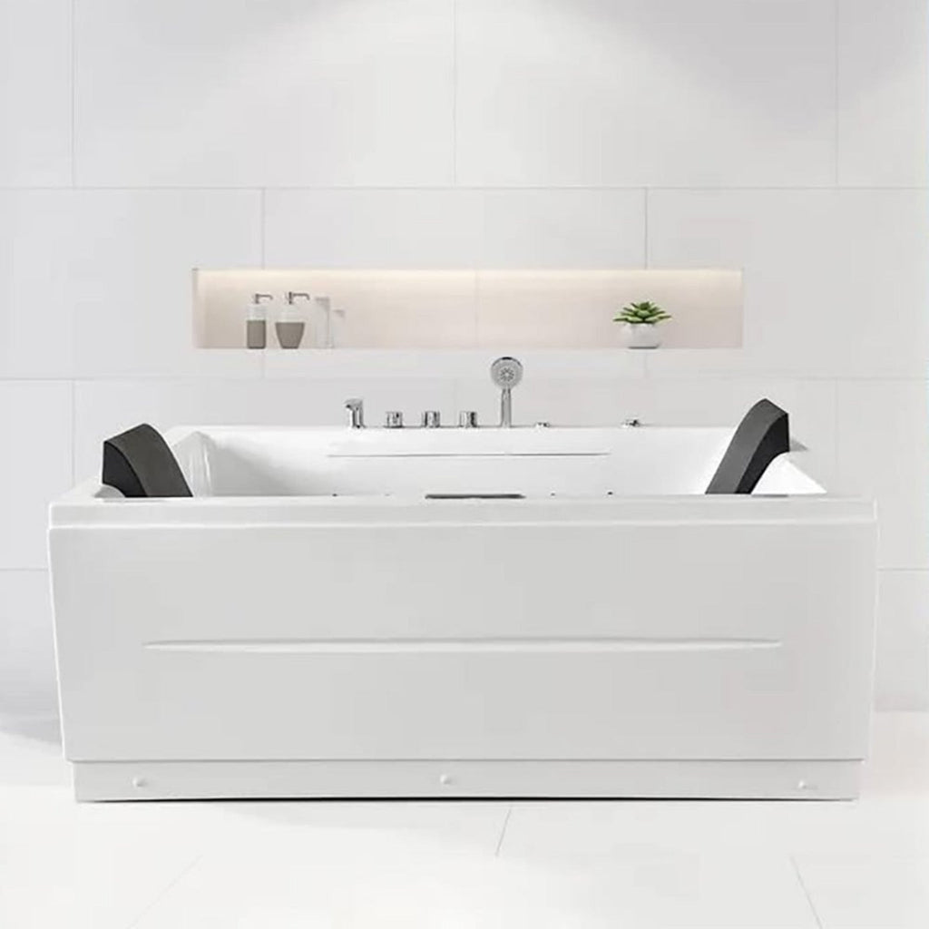Nuvia Luxara 71-Inch Premium Modern Acrylic Soaking Bathtub With Bubble Jets And LED Lighting (SAK96231)