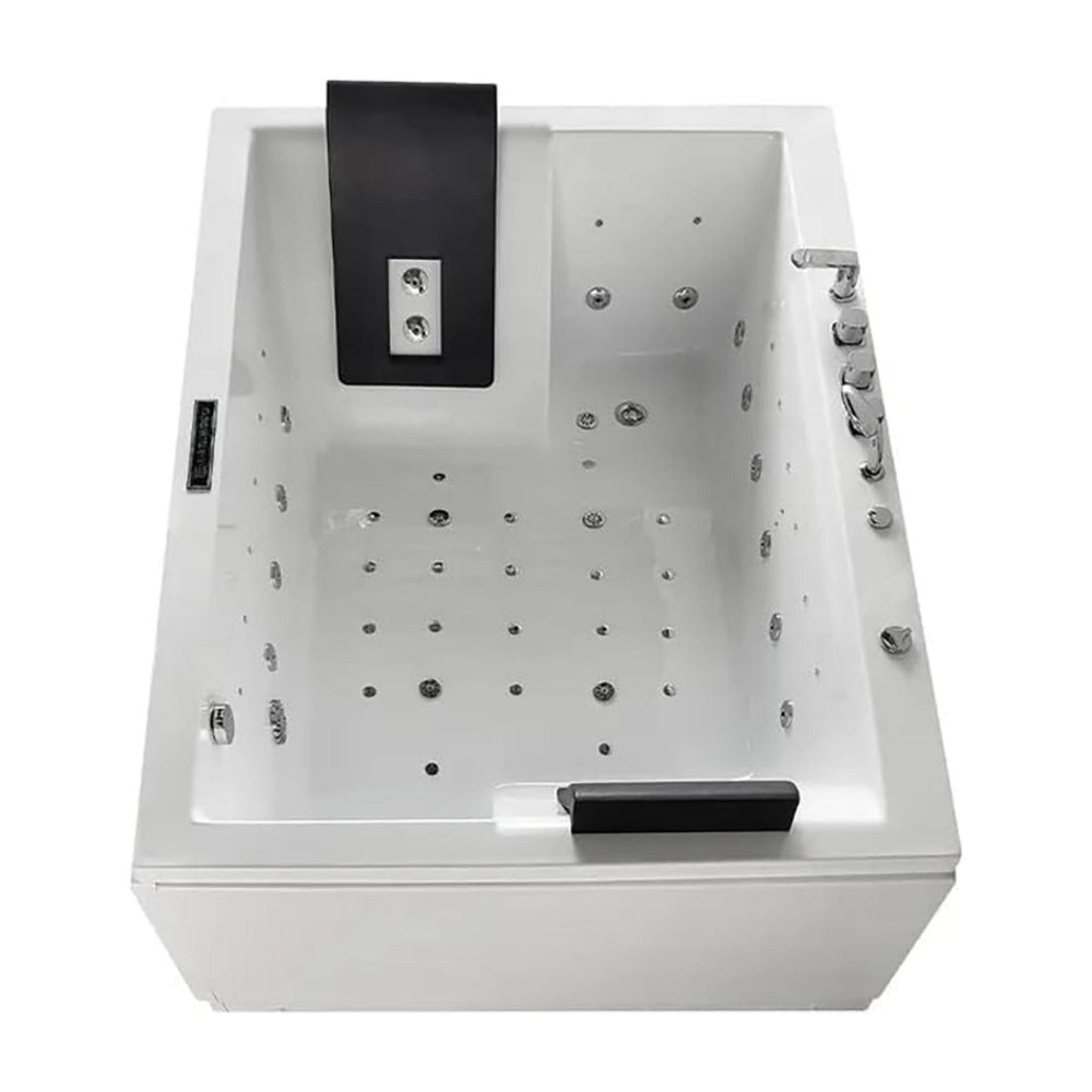 Nuvia Luxara 71-Inch Premium Modern Acrylic Soaking Bathtub With Bubble Jets And LED Lighting (SAK96231)