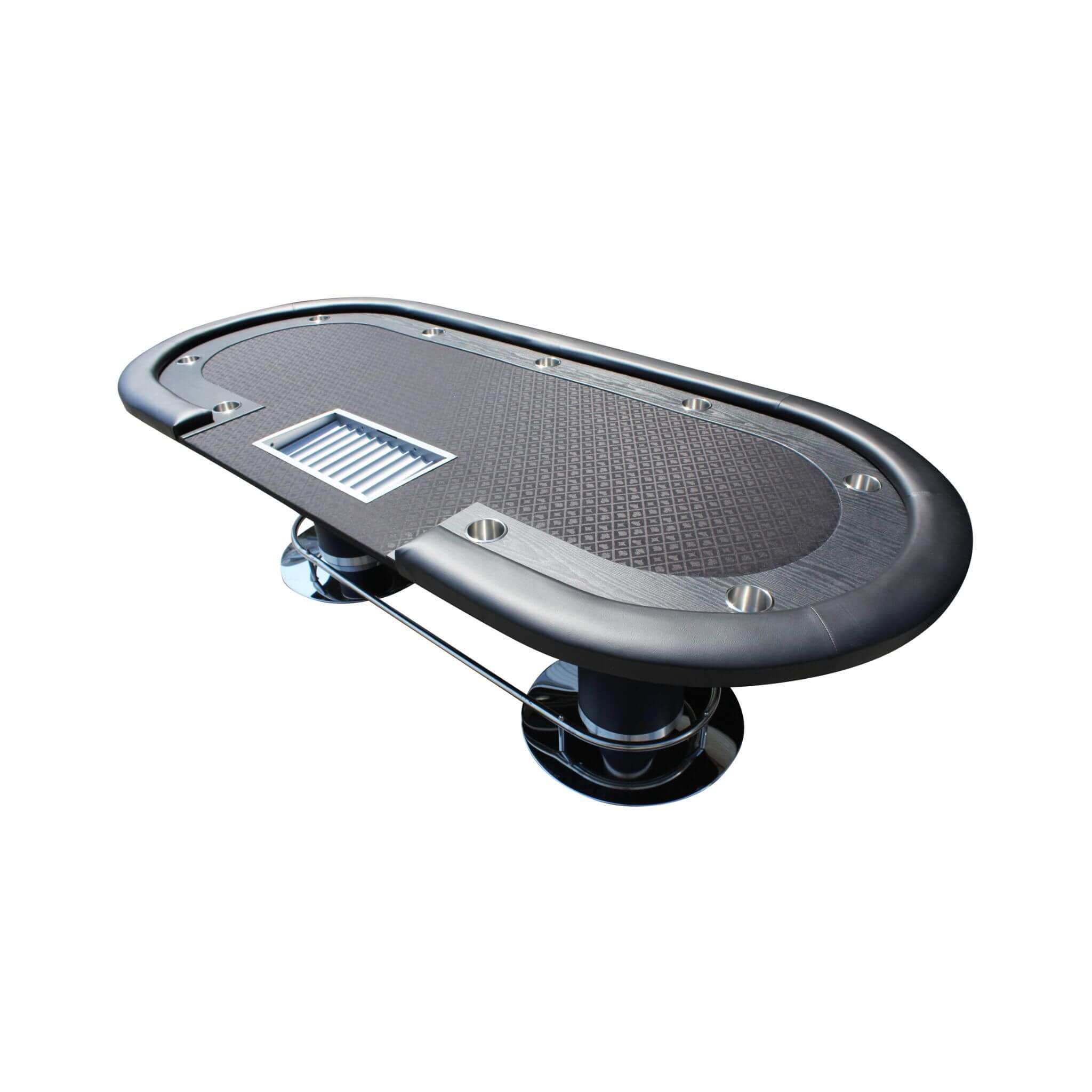 Premium 96-Inch Oval Poker Table With Racetrack And Chips Tray (SAK66823)