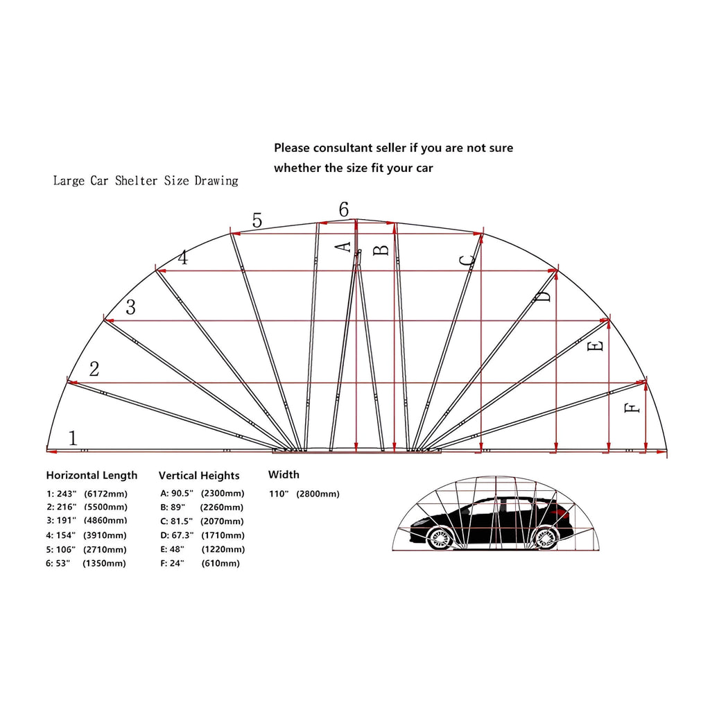 [09X20FT] Alora Premium All-Weather Retractable Steel Frame Carport Canopy For Cars & SUVs (SAK41385)