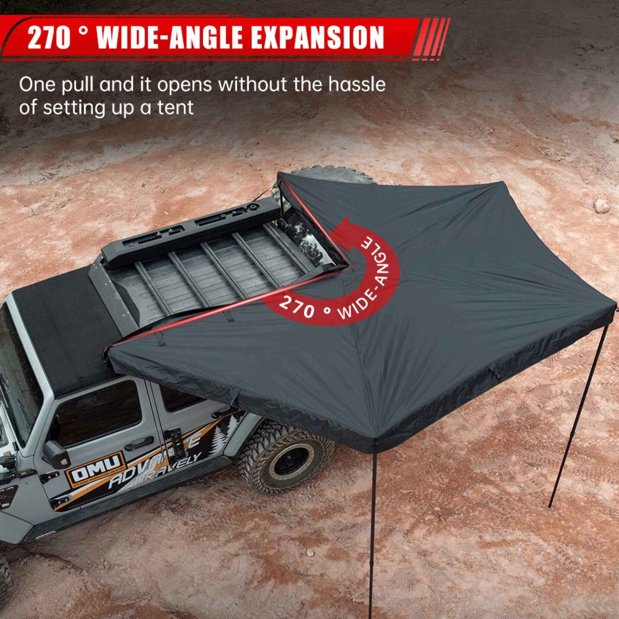 Trailora Horizon Premium All-Weather Top Only Multi-Functional 270 Degree Outdoor Awning House Tent (SAK24839)