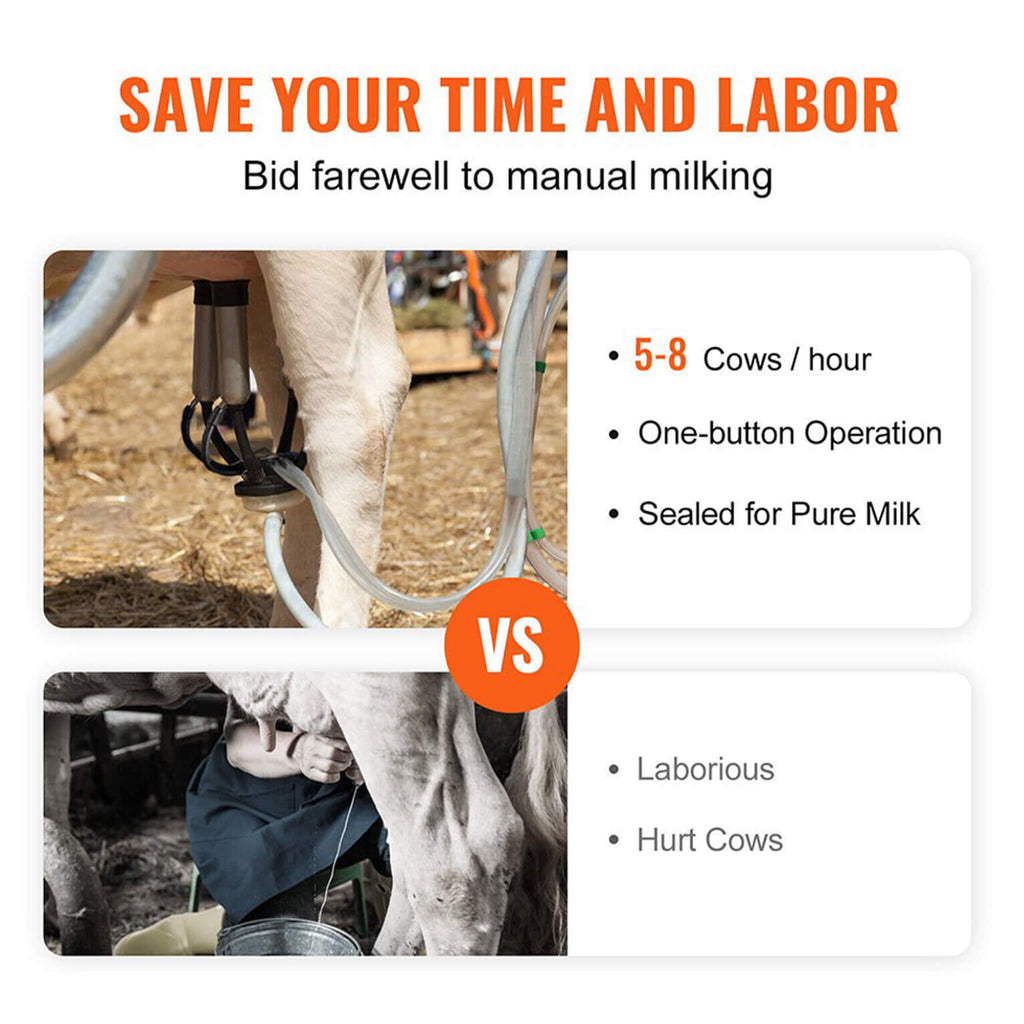 Premium Electric Cow Goat Milking Machine With Milk Bucket, 25L (SAK83260)
