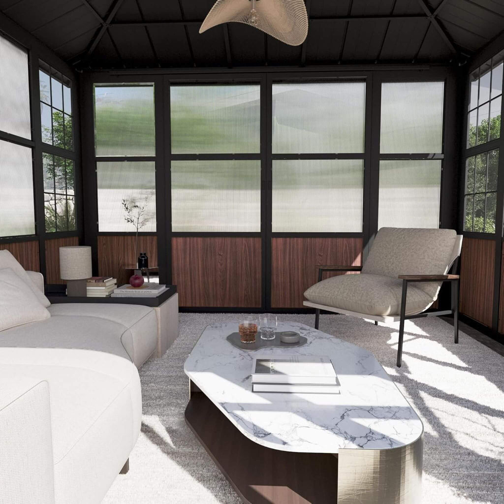 Alora Grandview Premium Hardtop Aluminum Sunroom Solarium With TV Mount And Sliding Doors (SAK60439)