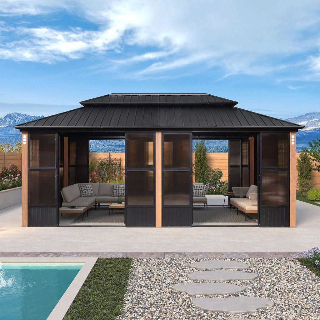 Alora Prestige Premium Hardtop Double Top Outdoor Patio Solarium Sunroom (SAK43078)