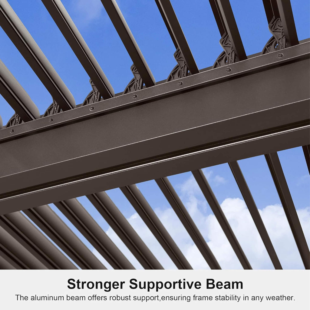 Alora Premium Outdoor Aluminum Louvered Patio Pergola With LED Lights [PERGOLA ONLY] (SAK24896)