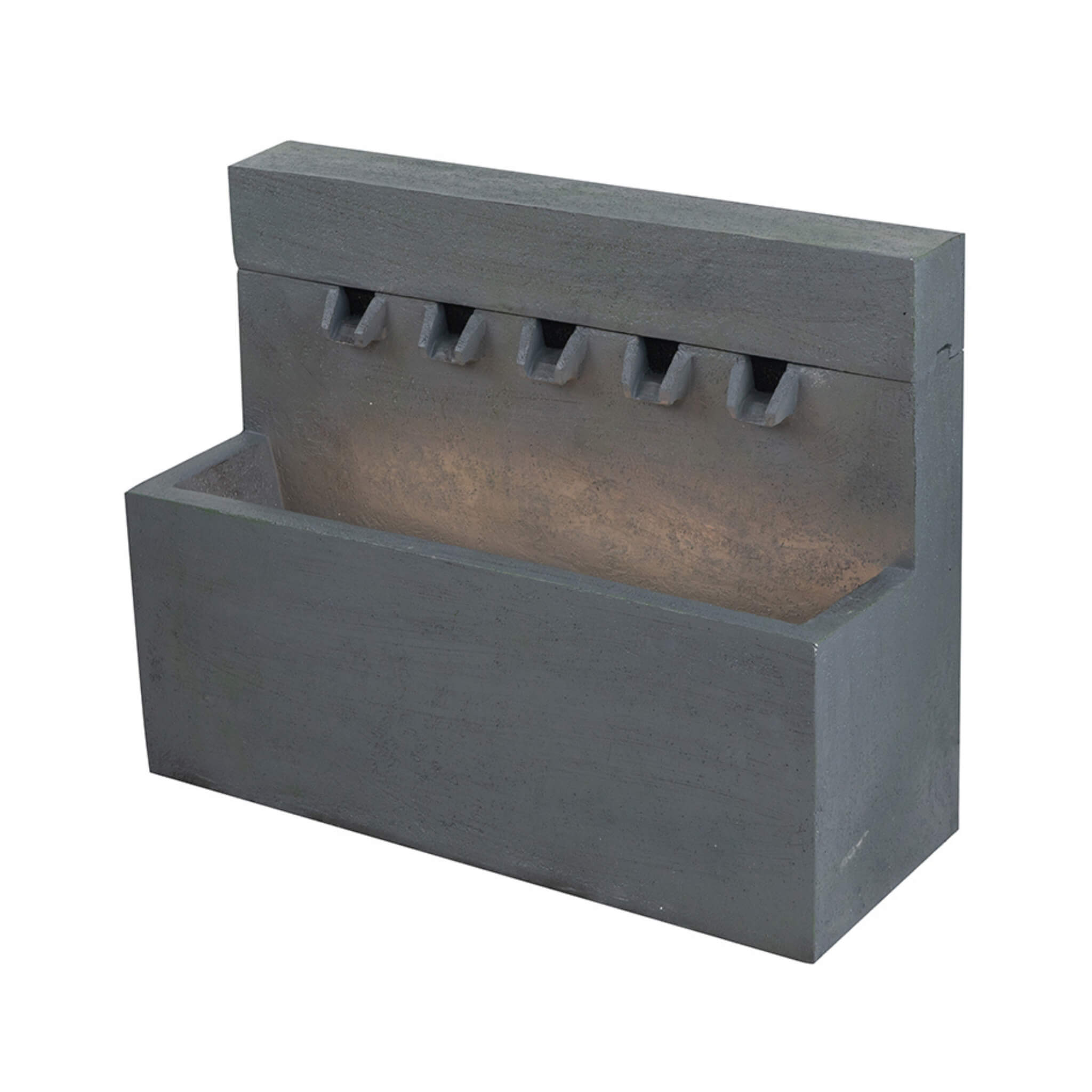 Alora Premium Outdoor Contemporary Modern Rectanglar Decorative Water Fountain, Gray (SAK09215)