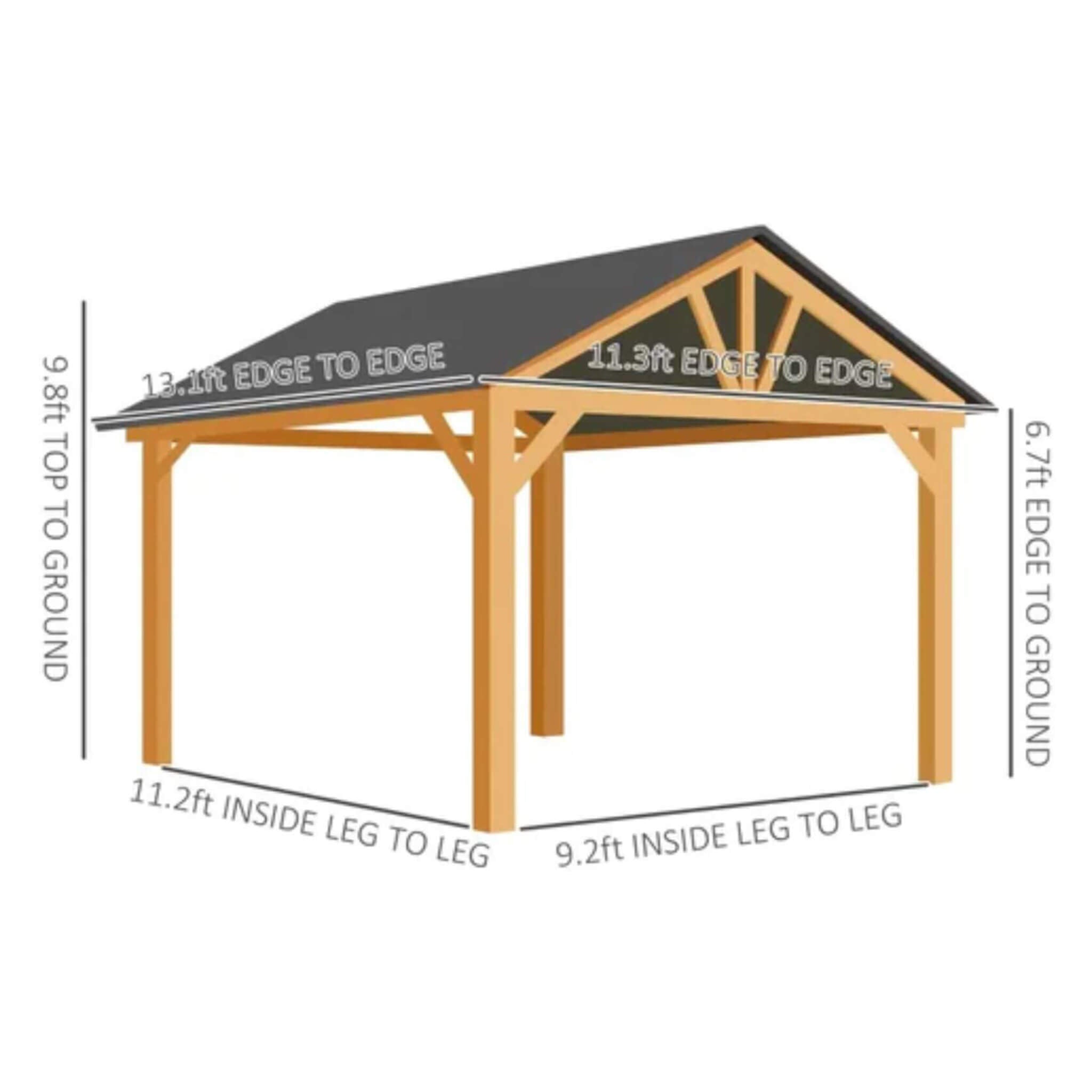 [09X11FT] Alora Premium Outdoor Hardtop Patio Backyard Gazebo (SAK86341)