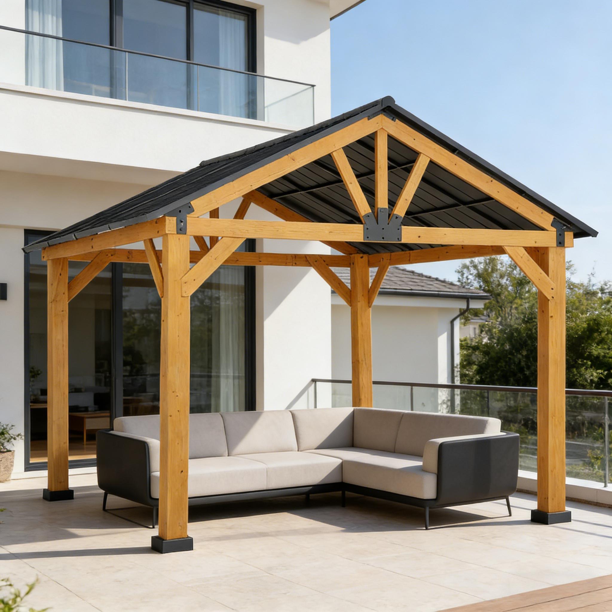 [09X11FT] Alora Premium Outdoor Hardtop Patio Backyard Gazebo (SAK86341)