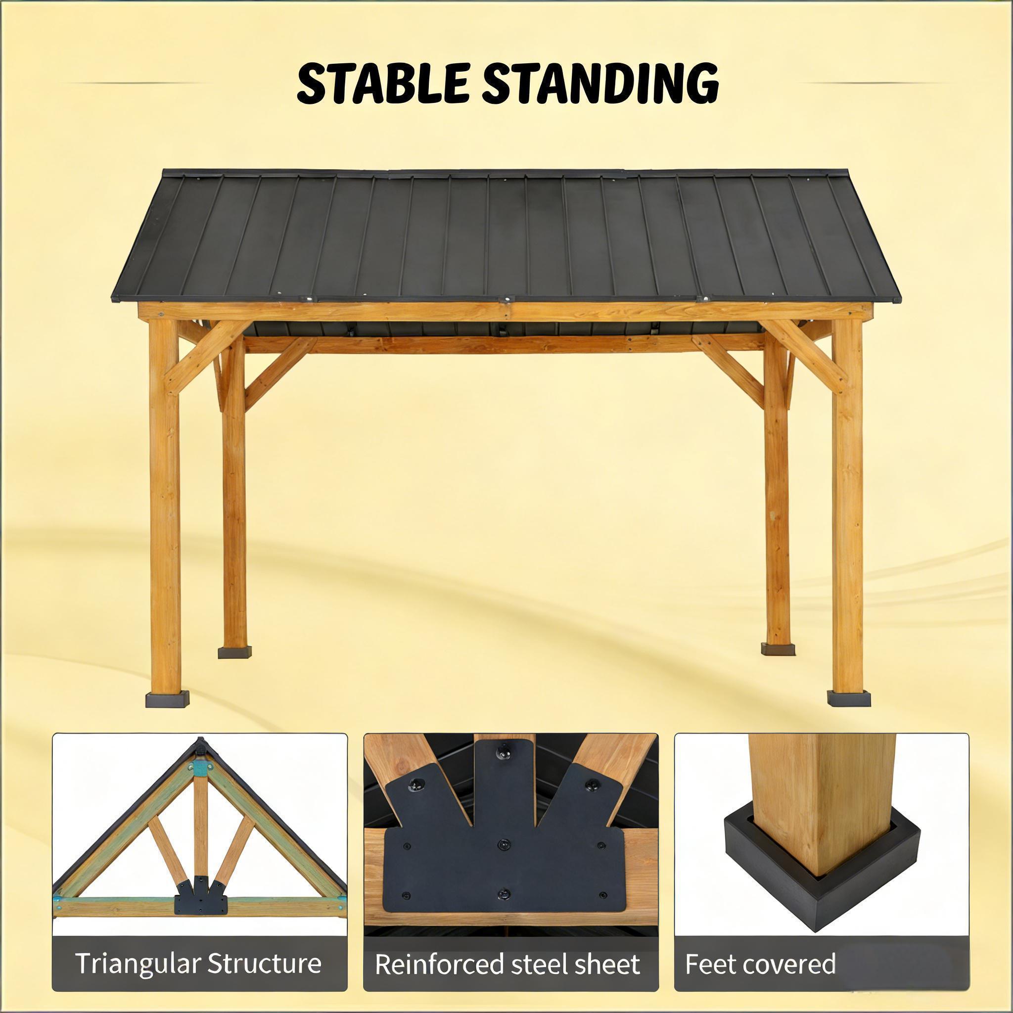 [09X11FT] Alora Premium Outdoor Hardtop Patio Backyard Gazebo (SAK86341)
