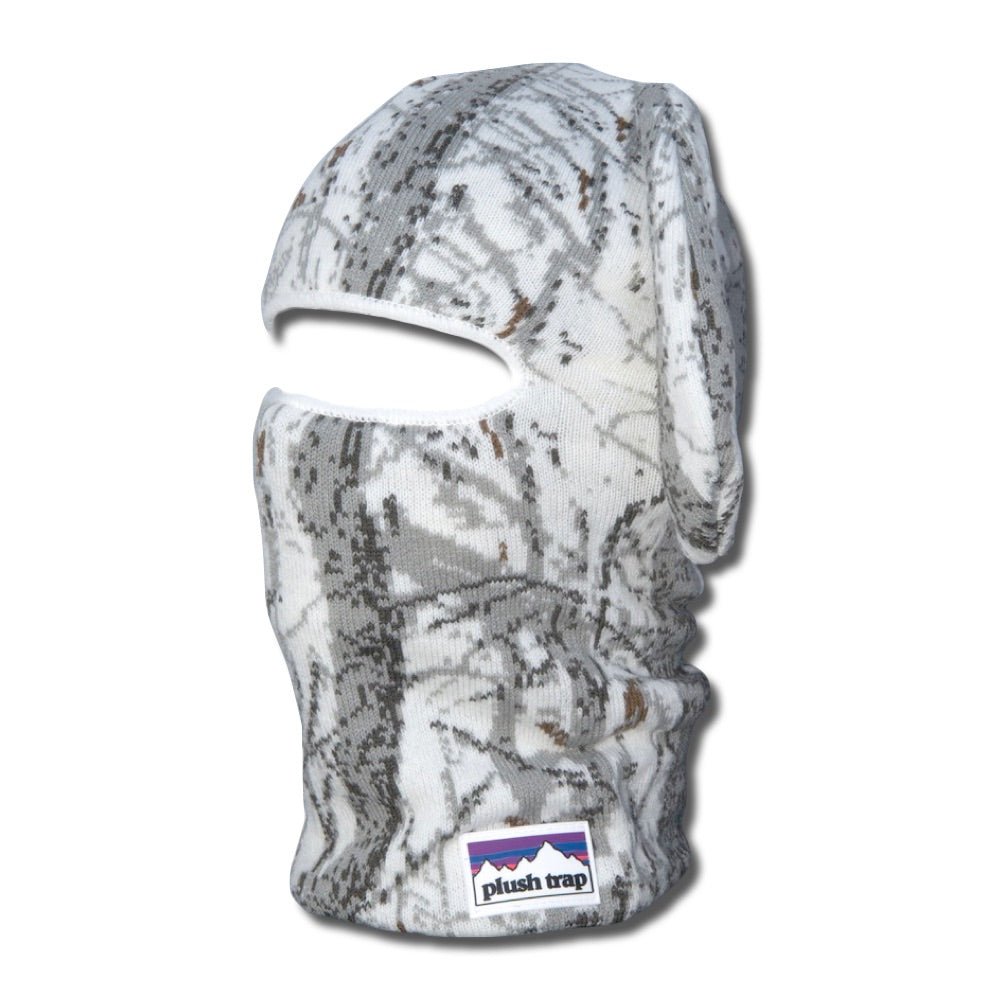 Camo BunSki Balaclava – Snow & Woods Camo Bunny Ear Ski Mask for Hunting, Winter Sports & Outdoor Activities