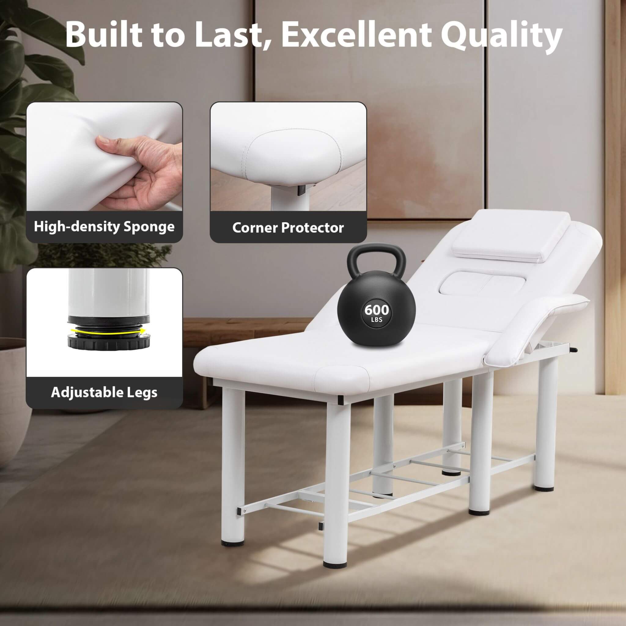 Professional Fully Adjustable Beauty Bed With Underbed Storage And Removable Cushions (SAK46813)