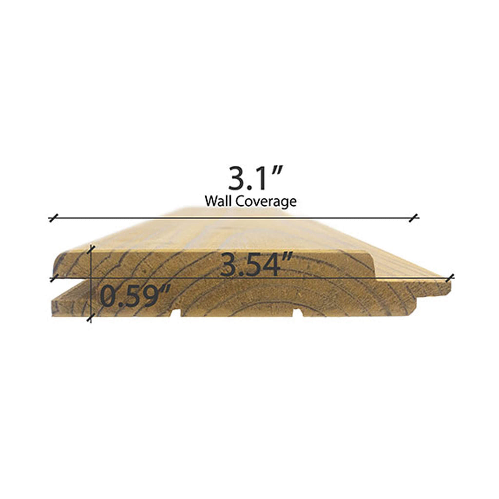 Prosaunas Thermo-Spruce 1X4 T&G STP Sauna Wall Wood (SAK96452)