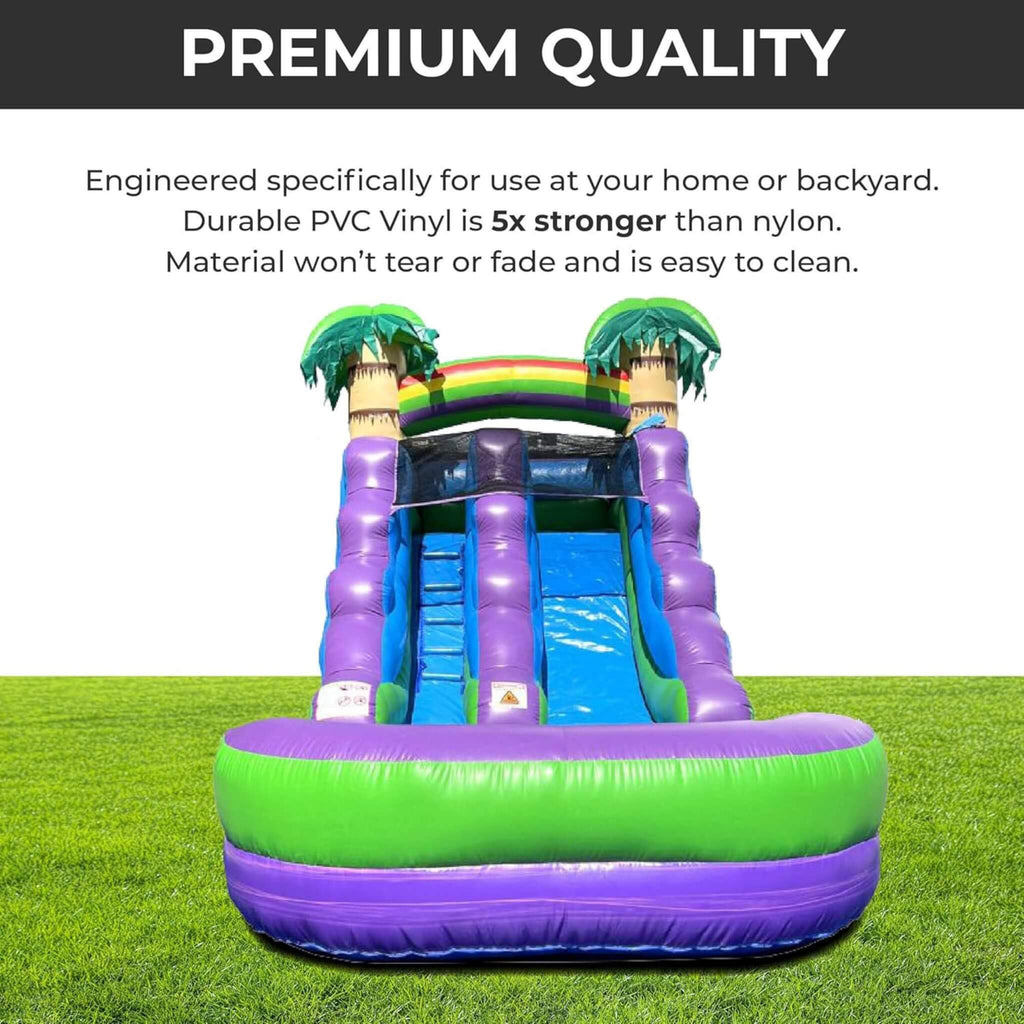 Large Purple Marble Inflatable Water Slide With Pool And Blower (SAK82910)