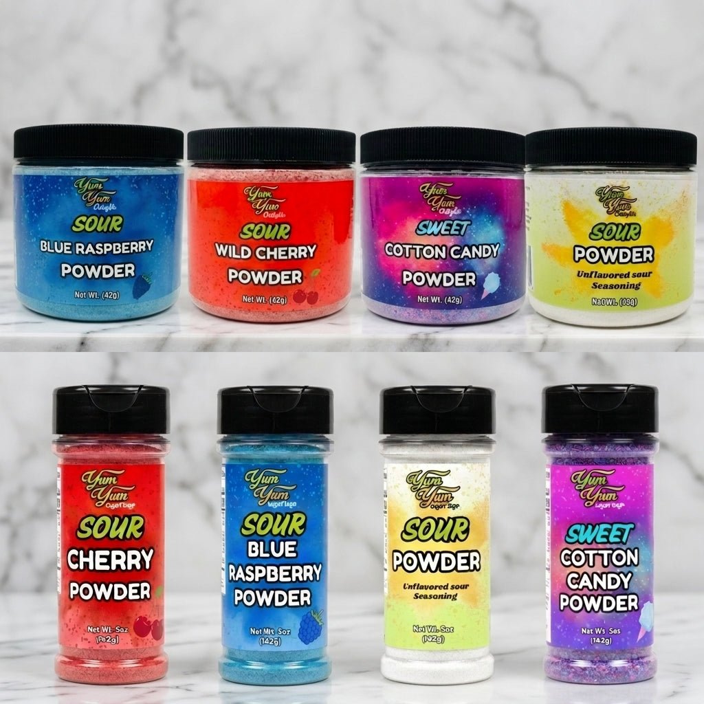 Candy Dipping Powder – Sour Blue Raspberry, Wild Cherry & Cotton Candy | Yum Yum Candy Shop